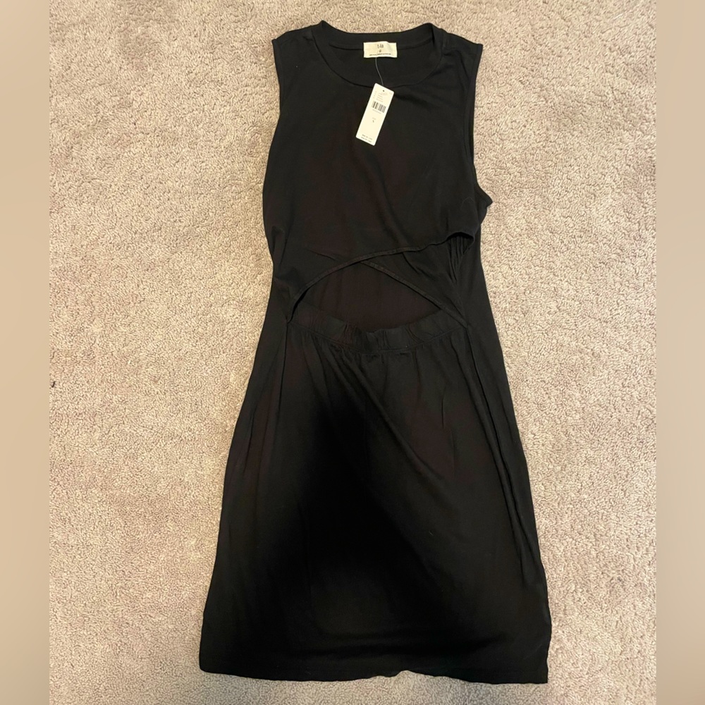 Black cut out mini dress